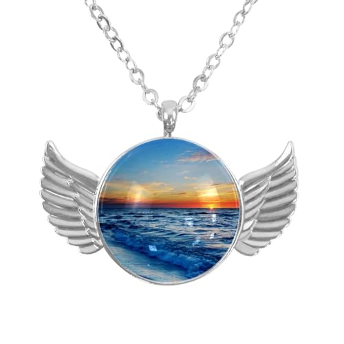 Eslifey Magnetische Lesezeichen, blaues Meerwasser und Sonnenuntergang, Strand, Seitenmarkierungen, Leder, Lesezeichen, Buchzubehör, für Studenten, Lehrer, Lesen, 6 Stück von Eslifey