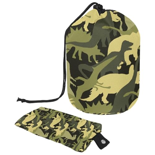 Eslifey Reise-Kosmetiktasche, Make-up-Tasche, multifunktional, Kulturbeutel, runder Organizer, Aufbewahrungstasche, Camouflage, Armee-Dinosaurier, cooles Dino-Muster, Mehrfarbig 1, von Eslifey