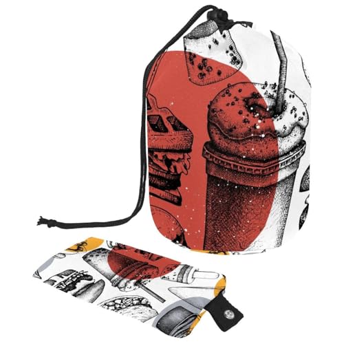 Eslifey Reise-Kosmetiktasche, Make-up-Tasche, multifunktional, Kulturbeutel, runder Organizer, Aufbewahrungstasche, Camouflage, Armee-Dinosaurier, cooles Dino-Muster, Mehrfarbig 3, von Eslifey