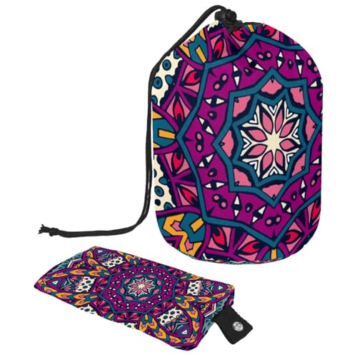 Eslifey Reise-Kosmetiktasche, Make-up-Tasche, multifunktional, Kulturbeutel, runder Organizer, Aufbewahrungstasche, Cartoon-Dinosaurier, Gelb, Dino, Tiere, Blatt, Vogelmuster, Mehrfarbig 5, von Eslifey