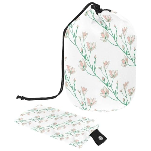 Eslifey Reise-Kosmetiktasche, Make-up-Tasche, multifunktional, Kulturbeutel, runder Organizer, Aufbewahrungstasche, Cartoon-Dinosaurier, Regenbogen-Streifenmuster, Mehrfarbig 7, 9.9x6.9in/25.2x17.6cm von Eslifey