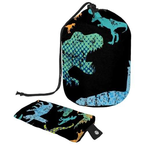 Eslifey Reise-Kosmetiktasche, Make-up-Tasche, multifunktional, Kulturbeutel, runder Organizer, Aufbewahrungstasche, Dinosaurier, niedliche Tiere, Wald, buntes Muster, Mehrfarbig 1, von Eslifey