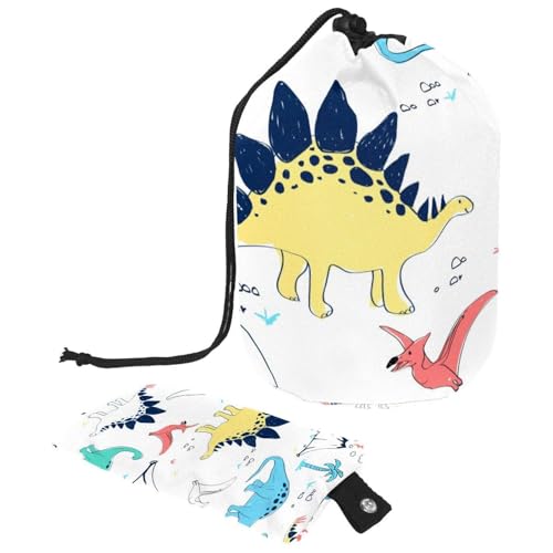 Eslifey Reise-Kosmetiktasche, Make-up-Tasche, multifunktional, Kulturbeutel, runder Organizer, Aufbewahrungstasche, Dinosaurier, niedliche Tiere, Wald, buntes Muster, Mehrfarbig 10, von Eslifey