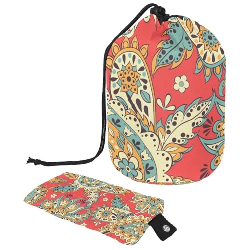 Eslifey Reise-Kosmetiktasche, Make-up-Tasche, multifunktional, Kulturbeutel, runder Organizer, Aufbewahrungstasche, Dinosaurier, niedliche Tiere, Wald, buntes Muster, Mehrfarbig 2, von Eslifey