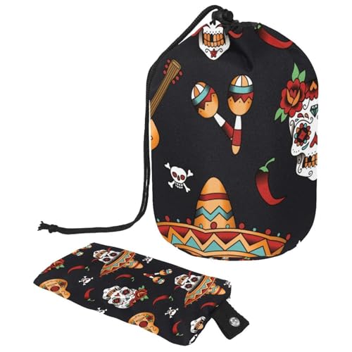 Eslifey Reise-Kosmetiktasche, Make-up-Tasche, multifunktional, Kulturbeutel, runder Organizer, Aufbewahrungstasche, Dinosaurier, niedliche Tiere, Wald, buntes Muster, Mehrfarbig 5, von Eslifey