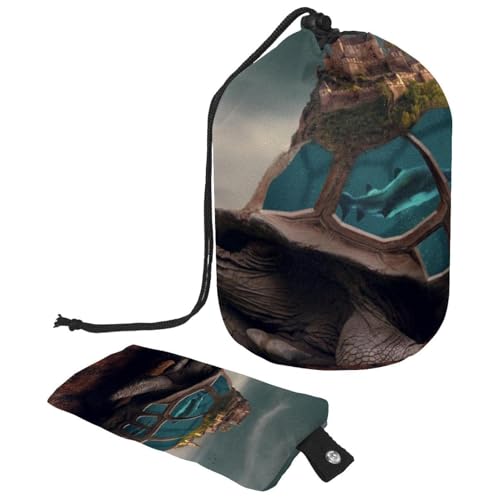Eslifey Reise-Kosmetiktasche, Make-up-Tasche, multifunktionaler Kulturbeutel, runder Organizer, Aufbewahrungstasche, Dinosaurier-Fußabdruck-Muster, Mehrfarbig 7, 9.9x6.9in/25.2x17.6cm von Eslifey