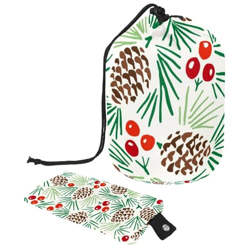 Eslifey Reise-Kosmetiktasche, Make-up-Tasche, multifunktionaler Kulturbeutel, runder Organizer, Aufbewahrungstasche, Weihnachts-Süßigkeitenstange, Schneeflocken, Mehrfarbig 4, 9.9x6.9in/25.2x17.6cm von Eslifey
