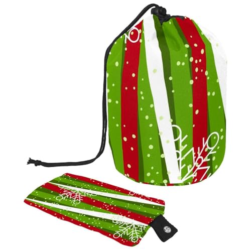Eslifey Reise-Kosmetiktasche, Make-up-Tasche, multifunktionaler Kulturbeutel, runder Organizer, Aufbewahrungstasche, Weihnachts-Süßigkeitenstange, Schneeflocken, Mehrfarbig 8, 9.9x6.9in/25.2x17.6cm von Eslifey