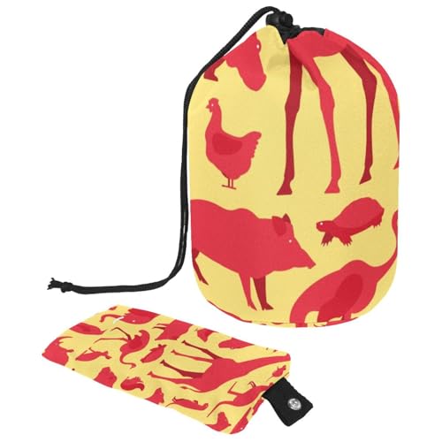 Eslifey Reise-Kosmetiktasche, Make-up-Tasche, multifunktionaler Kulturbeutel, runder Organizer, Aufbewahrungstasche, niedliche Dinosaurier, grünes Dinosaurier-Spielzeug, Mehrfarbig 2, von Eslifey