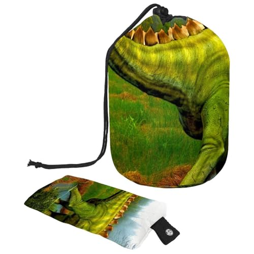 Eslifey Reise-Kosmetiktasche, Make-up-Tasche, multifunktionaler Kulturbeutel, runder Organizer, Aufbewahrungstasche, prähistorischer Dinosaurier, Mehrfarbig 1, 9.9x6.9in/25.2x17.6cm von Eslifey