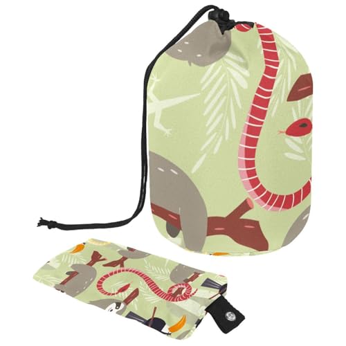 Eslifey Reise-Kosmetiktasche, Make-up-Tasche, multifunktionaler Kulturbeutel, runder Organizer, Aufbewahrungstasche, prähistorischer Dinosaurier, Mehrfarbig 9, 9.9x6.9in/25.2x17.6cm von Eslifey
