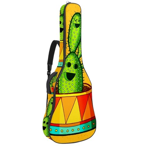 Eslifey Tasche für Akustikgitarre, Cartoon-Dinosaurier-Muster, verstellbarer Schultergurt, Gitarrenkoffer, Gigbag 101,6 cm, 104,4 cm, 106,7, Mehrfarbig 4, 42.9x16.9x4.7 in, Taschen-Organizer von Eslifey