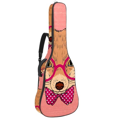 Eslifey Tasche für Akustikgitarre, Cartoon-Dinosaurier-Muster, verstellbarer Schultergurt, Gitarrenkoffer, Gigbag 101,6 cm, 104,4 cm, 106,7, Mehrfarbig 7, 42.9x16.9x4.7 in, Taschen-Organizer von Eslifey