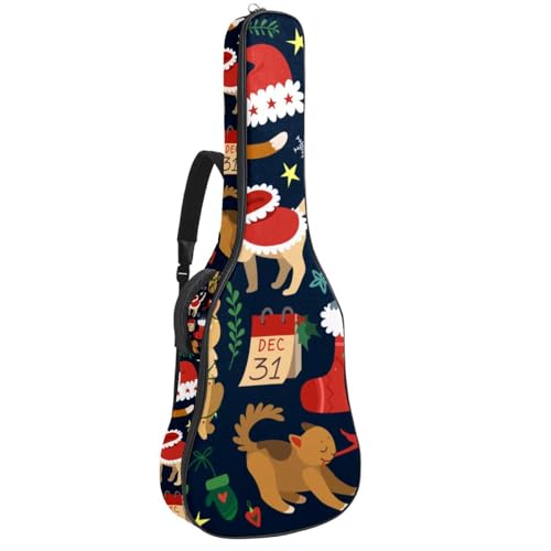 Eslifey Tasche für Akustikgitarre, Cartoon-Dinosaurier-Muster, verstellbarer Schultergurt, Gitarrenkoffer, Gigbag 101,6 cm, 104,4 cm, 106,7, Mehrfarbig 8, 42.9x16.9x4.7 in, Taschen-Organizer von Eslifey