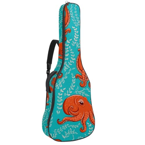 Eslifey Tasche für Akustikgitarre, Cartoon-Dinosaurier-Muster, verstellbarer Schultergurt, Gitarrenkoffer, Gigbag 101,6 cm, 104,4 cm, 106,7, Mehrfarbig 9, 42.9x16.9x4.7 in, Taschen-Organizer von Eslifey