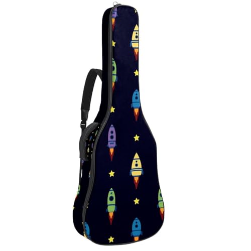 Eslifey Tasche für Akustikgitarre, Dinosaurier, Tier, verstellbarer Schultergurt, Gitarrenkoffer, Gigbag 101,6 cm, 104,4 cm, 106,7, Mehrfarbig 2, 42.9x16.9x4.7 in, Taschen-Organizer von Eslifey