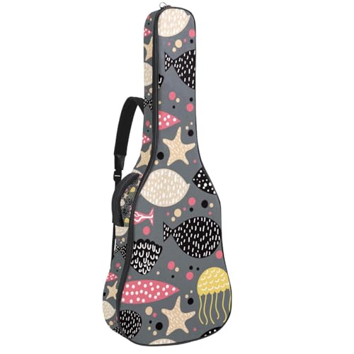 Eslifey Tasche für Akustikgitarre, Dinosaurier, Tier, verstellbarer Schultergurt, Gitarrenkoffer, Gigbag 101,6 cm, 104,4 cm, 106,7, Mehrfarbig 3, 42.9x16.9x4.7 in, Taschen-Organizer von Eslifey
