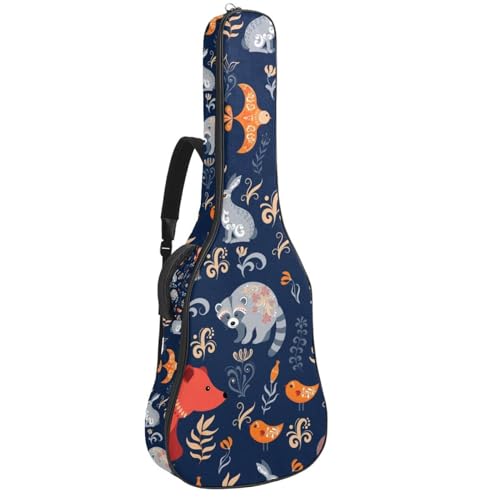 Eslifey Tasche für Akustikgitarre, Dinosaurier, verstellbarer Schultergurt, Gitarrenkoffer, Gigbag 101,6 cm, 104,4 cm, 106,7 cm, Mehrfarbig 6, 42.9x16.9x4.7 in, Taschen-Organizer von Eslifey