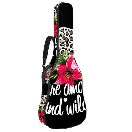 Eslifey Tasche für Akustikgitarre, Dinosaurier, verstellbarer Schultergurt, Gitarrenkoffer, Gigbag 101,6 cm, 104,4 cm, 106,7 cm, Mehrfarbig 9, 42.9x16.9x4.7 in, Taschen-Organizer von Eslifey