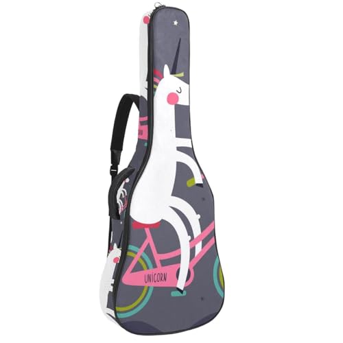 Eslifey Tasche für Akustikgitarre, Dinosaurier-Szene, verstellbarer Schultergurt, Gitarrenkoffer, Gigbag 101,6 cm, 104,4 cm, 106,7, Mehrfarbig 10, 42.9x16.9x4.7 in, Taschen-Organizer von Eslifey