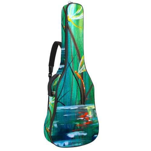Eslifey Tasche für Akustikgitarre, Dinosaurier-Szene, verstellbarer Schultergurt, Gitarrenkoffer, Gigbag 101,6 cm, 104,4 cm, 106,7, Mehrfarbig 2, 42.9x16.9x4.7 in, Taschen-Organizer von Eslifey