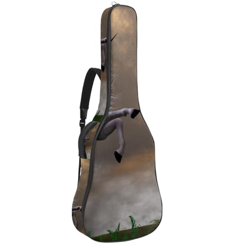 Eslifey Tasche für Akustikgitarre, Dinosaurier-Szene, verstellbarer Schultergurt, Gitarrenkoffer, Gigbag 101,6 cm, 104,4 cm, 106,7, Mehrfarbig 3, 42.9x16.9x4.7 in, Taschen-Organizer von Eslifey
