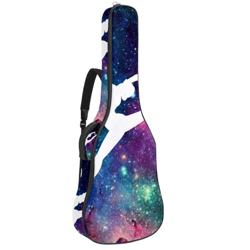 Eslifey Tasche für Akustikgitarre, Dinosaurier-Szene, verstellbarer Schultergurt, Gitarrenkoffer, Gigbag 101,6 cm, 104,4 cm, 106,7, Mehrfarbig 7, 42.9x16.9x4.7 in, Taschen-Organizer von Eslifey