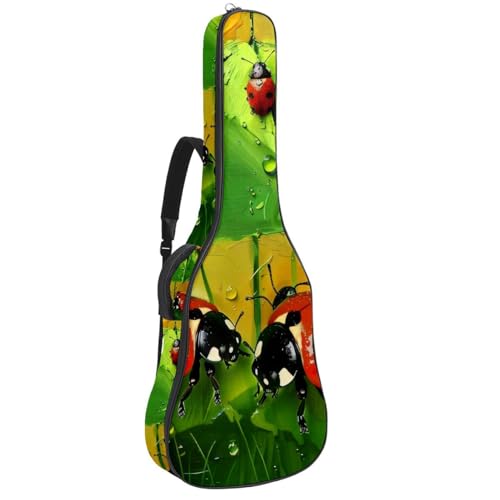 Eslifey Tasche für Akustikgitarre, Marienkäfer, grüner Regenschirm, Kunstmalerei, verstellbarer Schultergurt, Gitarrenkoffer, Gigbag 101,6 cm, 104,7 cm, 106,7 cm, mehrfarbig, 42.9x16.9x4.7 in, Eslifey Tasche für Akustikgitarre, Marienkäfer, grüner Regenschirm, Kunstmalerei, verstellbarer Schultergurt, Gitarrenkoffer, Gigbag 101,6 cm, 104,7 cm, 106,7 cm, mehrfarbig, 42.9x16.9x4.7 in, von Eslifey