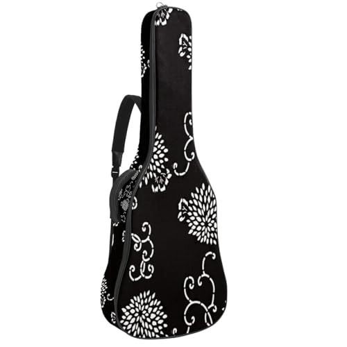 Eslifey Tasche für Akustikgitarre, Schwarz und Weiß, Dinosaurier, verstellbarer Schultergurt, Gitarrenkoffer, Gigbag 101,6 cm, 104,4 cm, 106,7 cm, Mehrfarbig 10, 42.9x16.9x4.7 in, Taschen-Organizer von Eslifey