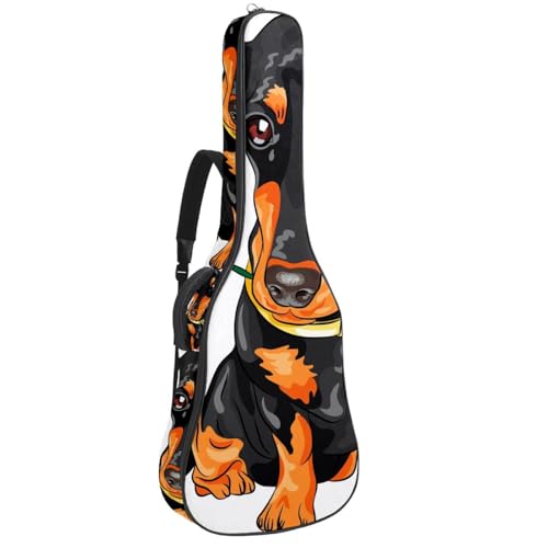 Eslifey Tasche für Akustikgitarre, Schwarz und Weiß, Dinosaurier, verstellbarer Schultergurt, Gitarrenkoffer, Gigbag 101,6 cm, 104,4 cm, 106,7 cm, Mehrfarbig 5, 42.9x16.9x4.7 in, Taschen-Organizer von Eslifey