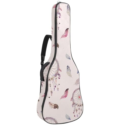 Eslifey Tasche für Akustikgitarre, Schwarz und Weiß, Dinosaurier, verstellbarer Schultergurt, Gitarrenkoffer, Gigbag 101,6 cm, 104,4 cm, 106,7 cm, Mehrfarbig 7, 42.9x16.9x4.7 in, Taschen-Organizer von Eslifey