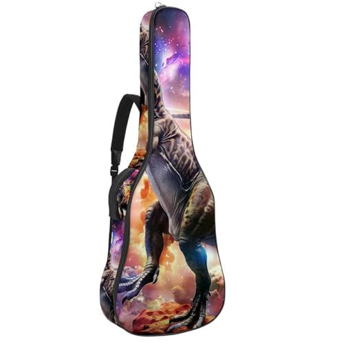 Eslifey Tasche für Akustikgitarre, Universum, Galaxie, Dinosaurier, verstellbarer Schultergurt, Gitarrenkoffer, Gigbag 101,6 cm, 104,7 cm, 106,7 cm, mehrfarbig, 42.9x16.9x4.7 in, Taschen-Organizer von Eslifey