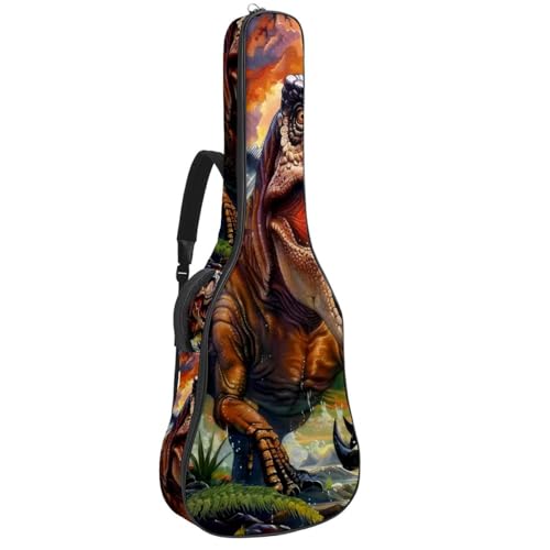 Eslifey Tasche für Akustikgitarre, Waldtiere, Dinosaurier, verstellbarer Schultergurt, Gitarrenkoffer, Gigbag 101,6 cm, 104,7 cm, 106,7, mehrfarbig, 42.9x16.9x4.7 in, Taschen-Organizer von Eslifey