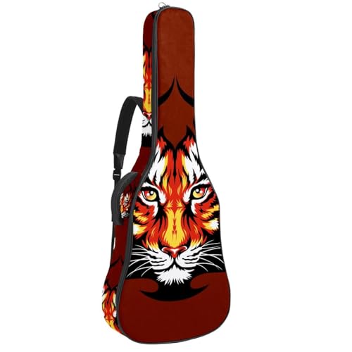 Eslifey Tasche für Akustikgitarre, buntes Dinosaurier-Muster, verstellbarer Schultergurt, Gitarrenkoffer, Gigbag 101,6 cm, 104,4 cm, 106,7, Mehrfarbig 4, 42.9x16.9x4.7 in, Taschen-Organizer von Eslifey