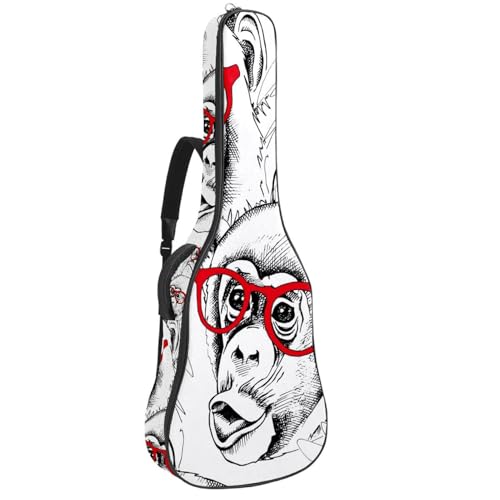 Eslifey Tasche für Akustikgitarre, buntes Dinosaurier-Muster, verstellbarer Schultergurt, Gitarrenkoffer, Gigbag 101,6 cm, 104,4 cm, 106,7, Mehrfarbig 7, 42.9x16.9x4.7 in, Taschen-Organizer von Eslifey