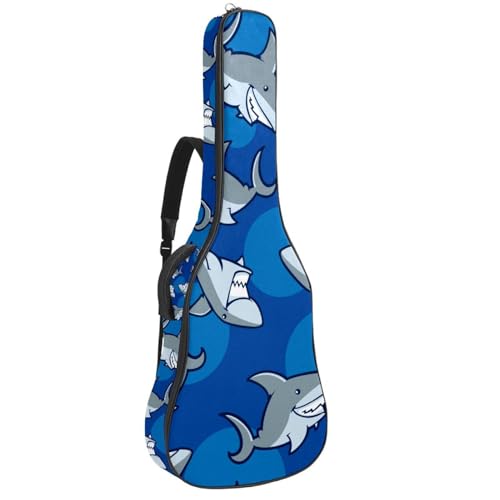 Eslifey Tasche für Akustikgitarre, buntes Dinosaurier-Muster, verstellbarer Schultergurt, Gitarrenkoffer, Gigbag 101,6 cm, 104,4 cm, 106,7, Mehrfarbig 8, 42.9x16.9x4.7 in, Taschen-Organizer von Eslifey