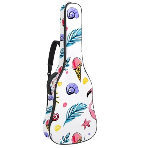 Eslifey Tasche für Akustikgitarre, buntes Dinosaurier-Muster, verstellbarer Schultergurt, Gitarrenkoffer, Gigbag 101,6 cm, 104,4 cm, 106,7, Mehrfarbig 9, 42.9x16.9x4.7 in, Taschen-Organizer von Eslifey
