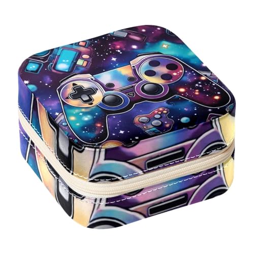 Eslifey Tragbare Mini-Schmuckschatulle für unterwegs, Gamer-Controller, Galaxie-Muster, kleines Schmucketui für Damen, Leder-Ring-Organizer Eslifey Tragbare Mini-Schmuckschatulle für unterwegs, Gamer-Controller, Galaxie-Muster, kleines Schmucketui für Damen, Leder-Ring-Organizer von Eslifey