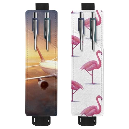 Eslifey Tragbarer Stifthalter, Eisbär-Nacht-Bleistifthalter, Stifteetui für 2 oder 3 Stifte, verstellbares Gummiband, abnehmbar, 2 Stück, Mehrfarbig 15, 6.1x1.8in/15.4x4.6cm von Eslifey