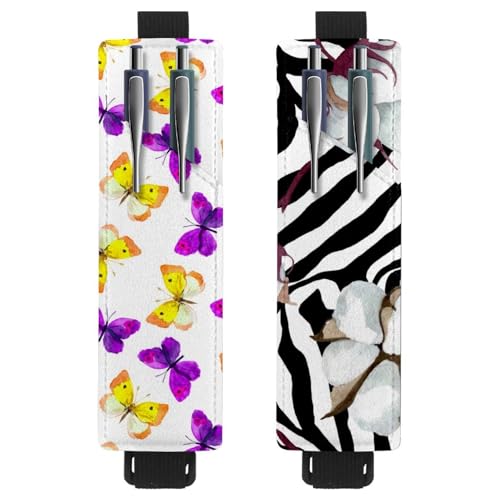 Eslifey Tragbarer Stifthalter, Garten-Muschel-Seestern-Stifthalter, Stifteetui für 2 oder 3 Stifte, verstellbares Gummiband, abnehmbar, 2 Stück, Mehrfarbig 15, 6.1x1.8in/15.4x4.6cm von Eslifey