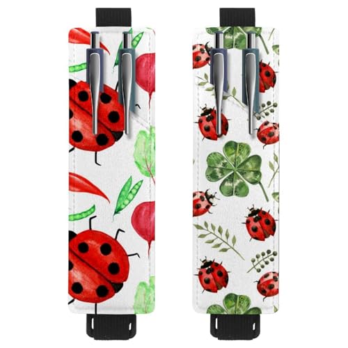 Eslifey Tragbarer Stifthalter, Garten-Muschel-Seestern-Stifthalter, Stifteetui für 2 oder 3 Stifte, verstellbares Gummiband, abnehmbar, 2 Stück, Mehrfarbig 6, 6.1x1.8in/15.4x4.6cm von Eslifey