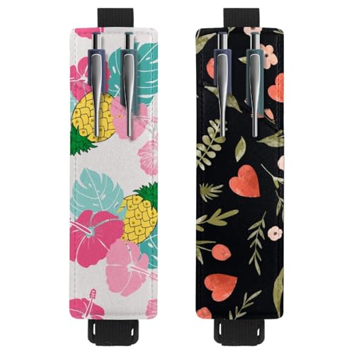 Eslifey Tragbarer Stifthalter, Garten-Muschel-Seestern-Stifthalter, Stifteetui für 2 oder 3 Stifte, verstellbares Gummiband, abnehmbar, 2 Stück, mehrfarbig 4, 6.1x1.8in/15.4x4.6cm von Eslifey