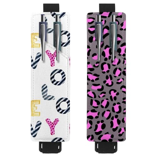 Eslifey Tragbarer Stifthalter, Garten-Muschel-Seestern-Stifthalter, Stifteetui für 2 oder 3 Stifte, verstellbares Gummiband, abnehmbar, 2 Stück, mehrfarbig 5, 6.1x1.8in/15.4x4.6cm von Eslifey