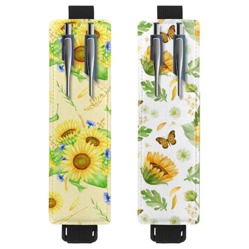 Eslifey Tragbarer Stifthalter, Muscheln, Wellenmeer-Stifthalter, Stifteetui für 2 oder 3 Stifte, verstellbares Gummiband, abnehmbar, 2 Stück, Mehrfarbig 10, 6.1x1.8in/15.4x4.6cm von Eslifey