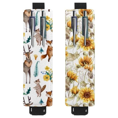 Eslifey Tragbarer Stifthalter, Muscheln, Wellenmeer-Stifthalter, Stifteetui für 2 oder 3 Stifte, verstellbares Gummiband, abnehmbar, 2 Stück, Multi 11, 6.1x1.8in/15.4x4.6cm von Eslifey