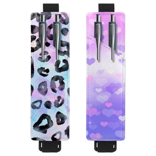 Eslifey Tragbarer Stifthalter, Muscheln, Wellenmeer-Stifthalter, Stifteetui für 2 oder 3 Stifte, verstellbares Gummiband, abnehmbar, 2 Stück, Multi 14, 6.1x1.8in/15.4x4.6cm von Eslifey