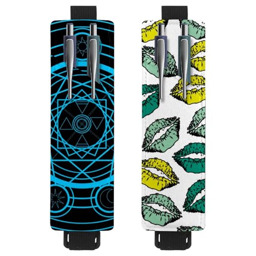 Eslifey Tragbarer Stifthalter, Piratenschädel, gestreift, Stifteetui für 2 oder 3 Stifte, verstellbares Gummiband, abnehmbar, 2 Stück, mehrfarbig 5, 6.1x1.8in/15.4x4.6cm Eslifey Tragbarer Stifthalter, Piratenschädel, gestreift, Stifteetui für 2 oder 3 Stifte, verstellbares Gummiband, abnehmbar, 2 Stück, mehrfarbig 5, 6.1x1.8in/15.4x4.6cm von Eslifey