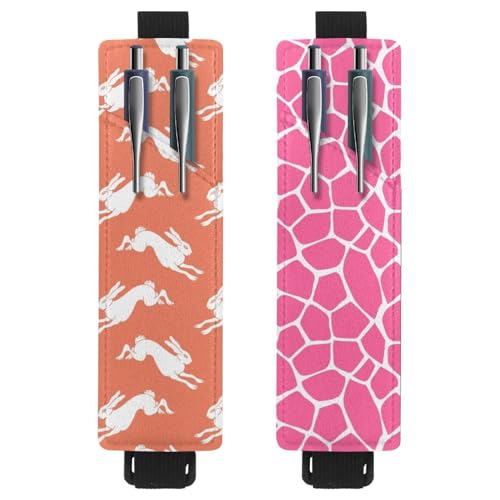 Eslifey Tragbarer Stifthalter, Schmetterling im Blumenhintergrund, Stifthalter, Stifteetui für 2 oder 3 Stifte, verstellbares Gummiband, abnehmbar, 2 Stück, Multi 11, 6.1x1.8in/15.4x4.6cm von Eslifey