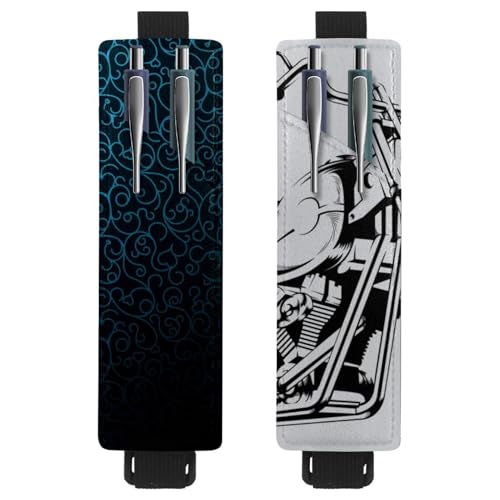 Eslifey Tragbarer Stifthalter, gepunktet, Stiftehalter, Stifteetui für 2 oder 3 Stifte, verstellbares Gummiband, abnehmbar, 2 Stück, Mehrfarbig 12, 6.1x1.8in/15.4x4.6cm von Eslifey