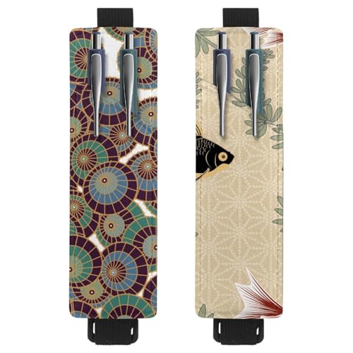 Eslifey Tragbarer Stifthalter, grüner Camouflage-Stiftehalter, Stifteetui für 2 oder 3 Stifte, verstellbares Gummiband, abnehmbar, 2 Stück, Mehrfarbig 10, 6.1x1.8in/15.4x4.6cm von Eslifey